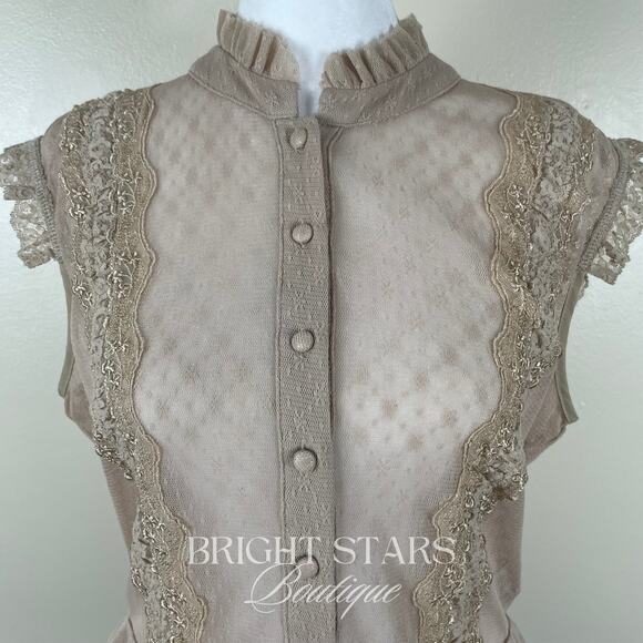 Rare Lace Top ALT Beige ASO The OC Marissa Cooper One Tree Hill Brooke Davis - Picture 9 of 12